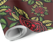 Cadeau papier d'emballage rouge rose (Coin rond)