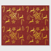 Cadeau Papier d'emballage rouge Star Leap (Plat)