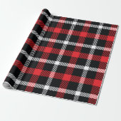 Cadeau Papier d'emballage rouge Twill Plaid (Déroulé)