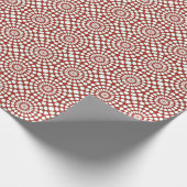 Cadeau Papier d'emballage rouge, vert blanc de mandala (Coin)