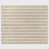Cadeau Papier d'emballage rustique chevron crème (Plat)