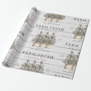 Cadeau Papier d'emballage rustique de l'arbre de Noël