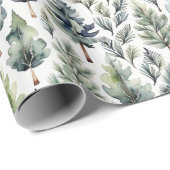 Cadeau Papier d'emballage rustique de sapin de Noël (Coin rond)