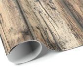 Cadeau Papier d'emballage rustique en bois de chêne (Coin rond)