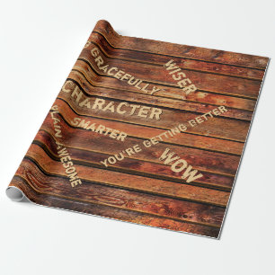 Cadeau Papier d'emballage rustique personnalisé avec des 