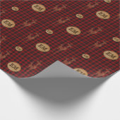 Cadeau Papier d'emballage rustique plaid de buffle rouge  (Coin)
