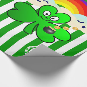 Cadeau Papier d'emballage Saint-Patrick Trèfle