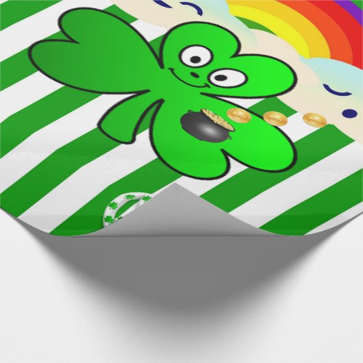 Cadeau Papier d'emballage Saint-Patrick Trèfle (Coin)