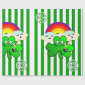 Cadeau Papier d'emballage Saint-Patrick Trèfle (Plat)