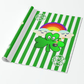 Cadeau Papier d'emballage Saint-Patrick Trèfle (Déroulé)