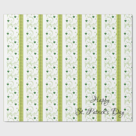 Cadeau Papier d'emballage Saint-Patrick Trèfle (Plat)