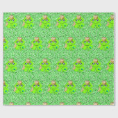 Cadeau Papier d'emballage Saint-Patrick Trèfle (Plat)