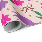Cadeau Papier d'emballage Saison Jacaranda (Coin rond)