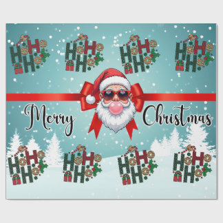 Cadeau Papier d'emballage Santa Bubblegum de Noël