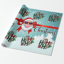 Papier d'emballage Santa Bubblegum de Noël