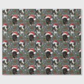 Cadeau Papier d'emballage Santa Pups (Plat)