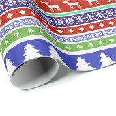 Cadeau papier d'emballage scandinave de noël (Coin rond)