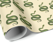 Cadeau Papier d'emballage Serpent Vert (Coin rond)