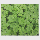 Cadeau Papier d'emballage shamrock à trèfle vert (Plat)