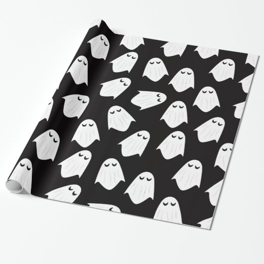 Cadeau Papier d'emballage silhouette motif Ghosts (Déroulé)