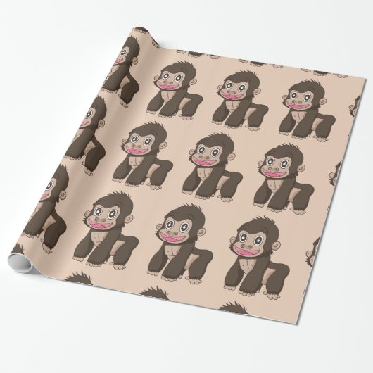 Cadeau Papier d'emballage singe (Déroulé)