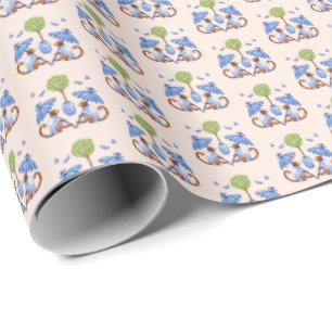 Cadeau Papier d'emballage singe en chinoiserie
