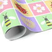 Cadeau Papier d'emballage Spring Patches (Coin rond)