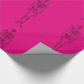 Cadeau papier d'emballage squelette rose chaud (Coin)