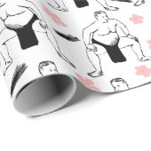 Cadeau Papier d'emballage Sumo's and Cherry Blossoms (Coin rond)