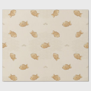 Cadeau Papier d'emballage Taiyaki & Seigaiha japonais