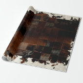 Cadeau Papier d'emballage Tan White Cowhide (Déroulé)