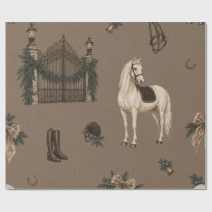 Cadeau Papier d'emballage Taupe de Noël de Couture Équest