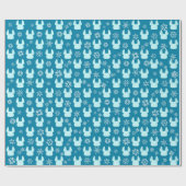 Cadeau Papier d'emballage Teal de Noël de bouledogue (Plat)