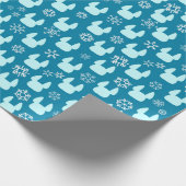 Cadeau Papier d'emballage Teal de Noël de bouledogue (Coin)