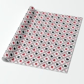 Cadeau Papier d'emballage Thème Carte de Poker (Déroulé)