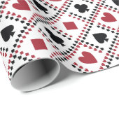 Cadeau Papier d'emballage Thème Carte de Poker (Coin rond)