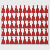 Cadeau Papier d'emballage thème robe rouge (Plat)