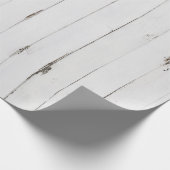 Cadeau Papier d'emballage ton bois blanc rustique (Coin)