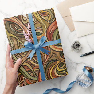 Cadeau Papier d'emballage Tons Terre Neurone Cérébral Abs