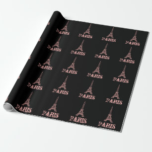 Cadeau Papier d'emballage Tour Eiffel rose de Paris