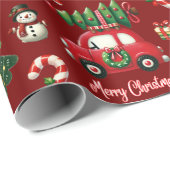 Cadeau Papier d'emballage traditionnel de Noël (Coin rond)