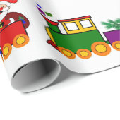 Cadeau Papier d'emballage Train de vacances de Noël (Coin rond)