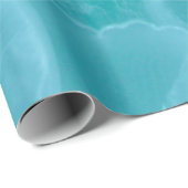 Cadeau Papier d'emballage transparent de méduse bleu océa (Coin rond)