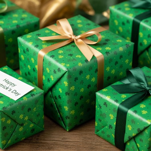 Cadeau Papier d'emballage Trèfle de la Saint-Patrick