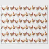 Cadeau Papier d'emballage - Trois poulets d'élevage (Plat)
