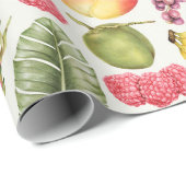 Cadeau Papier d'emballage tropical (Coin rond)