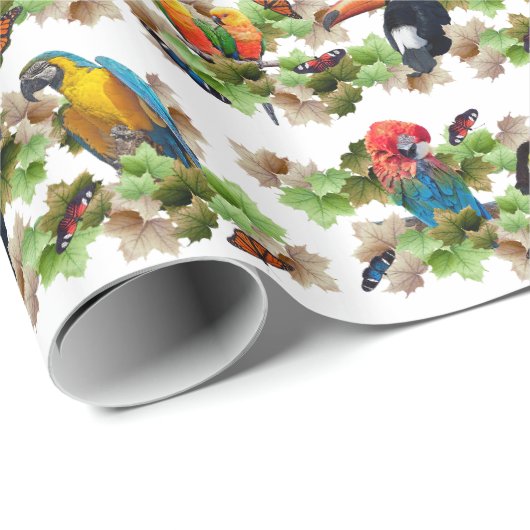 Cadeau Papier d'emballage tropical (Coin rond)