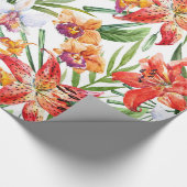 Cadeau papier d'emballage, tropiques (blancs) (Coin)