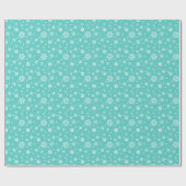 Cadeau Papier d'emballage turquoise avec flocons de neige (Plat)