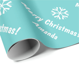 Cadeau Papier d'emballage Turquoise Noël   Personnalisé